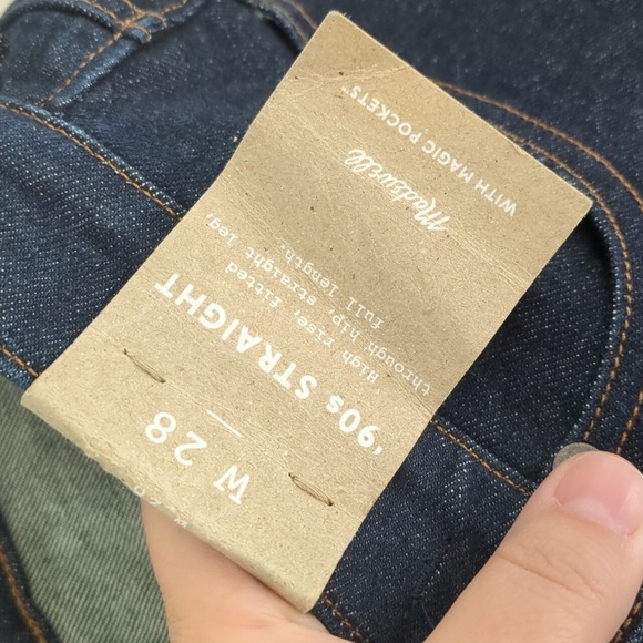 Madewell '90s Straight High Rise Classic Dark Blue Straight Leg Women's Jeans 28 - Picture 10 of 12